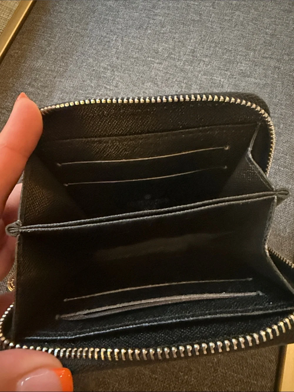 Louis Vuitton Damier Graphite Zip Card Holder Coin Wallet Black Gray